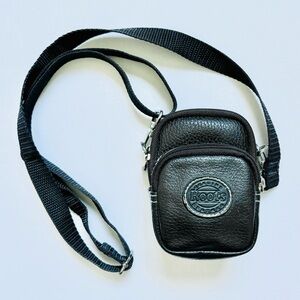 Roots Mini Brown Leather Crossbody Bag